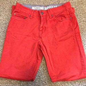 Red straight slim jeans 29/30
